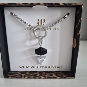 Elegant Silver and Black Necklace